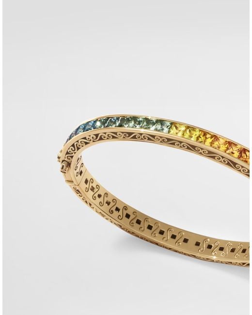 Dolce & Gabbana Metallic Bracelet 18 Carat And Multicolored Sapphires for men