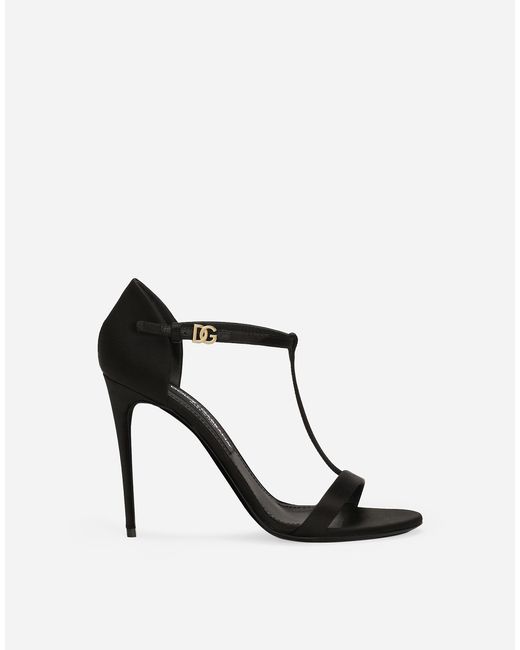 Dolce & Gabbana サテン Tバーサンダル Black