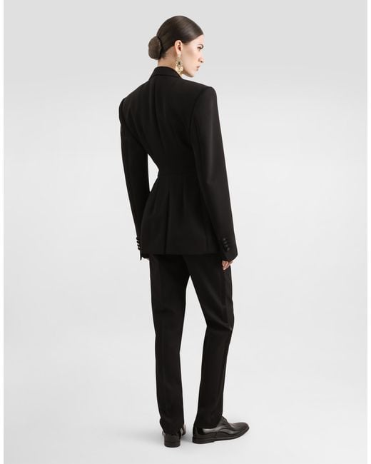 Dolce & Gabbana Black Tailored Woolen Tuxedo Pants