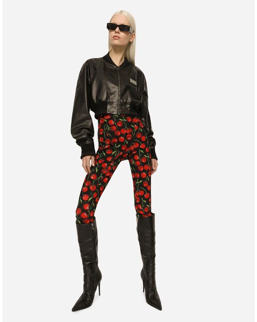 Dolce & Gabbana Black Leather Cropped Jacket