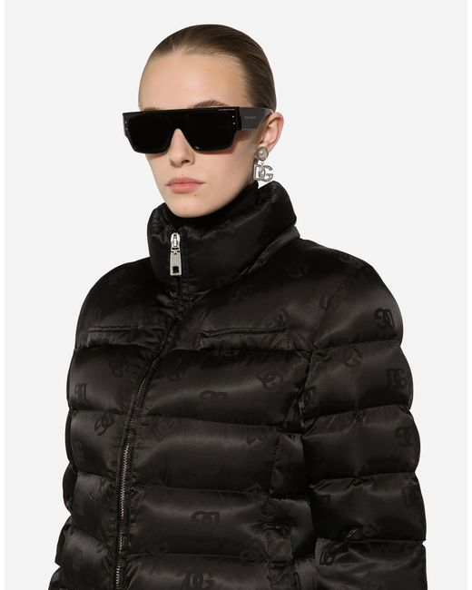 Dolce & Gabbana Dgロゴ パデッド サテンジャカード ダウンジャケット Black
