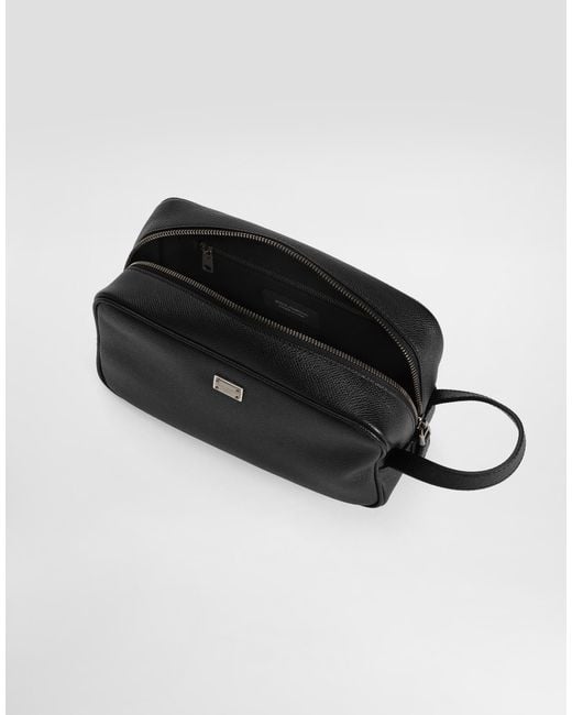 Dolce & Gabbana Black Sicily Calfskin Necessaire for men
