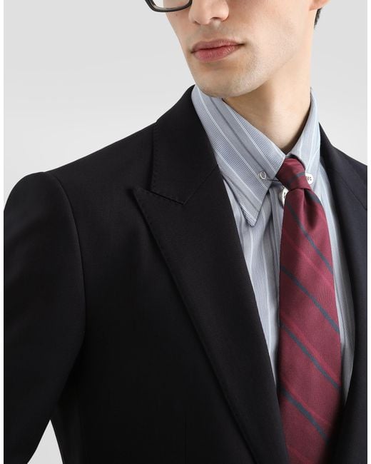 Dolce & Gabbana Blue Single-Breasted Martini Light Wool Gabardine Suit for men