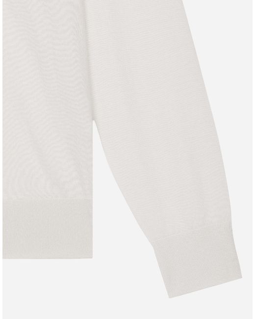 Pull Polo En Cachemire Et Soie Dolce & Gabbana pour homme en coloris White