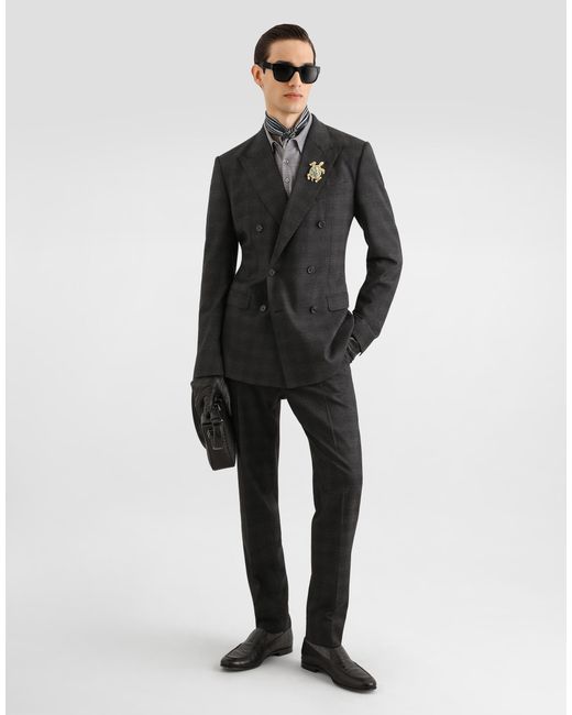 Dolce & Gabbana Gray Knit Cashmere Polo Shirt for men