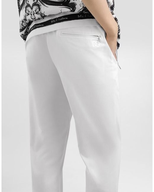 メンズ Dolce & Gabbana コットンギャバジン ジョギングパンツ White