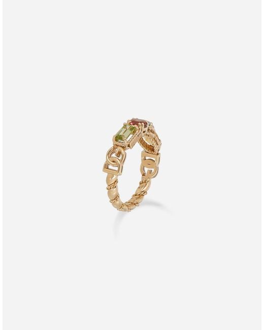 Dolce & Gabbana Metallic Ring 18-Carat And Multicolored Gems