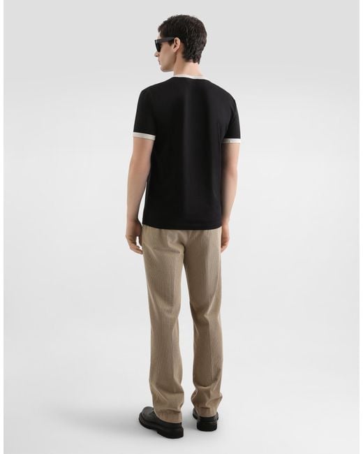 Dolce & Gabbana Stückgefärbte Hose Aus Samt in Natural für Herren