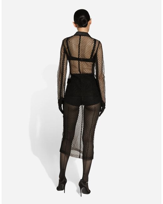 Dolce & Gabbana Black Single-Breasted Mesh Dolce Tuxedo Jacket