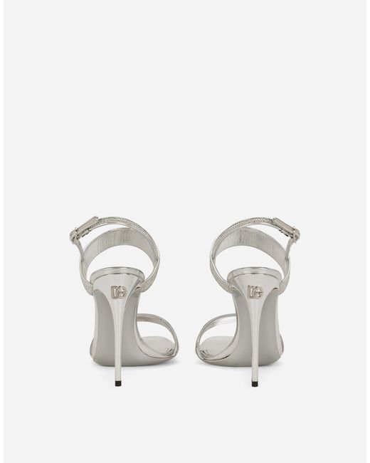 Dolce & Gabbana White Keira Satin Sandals