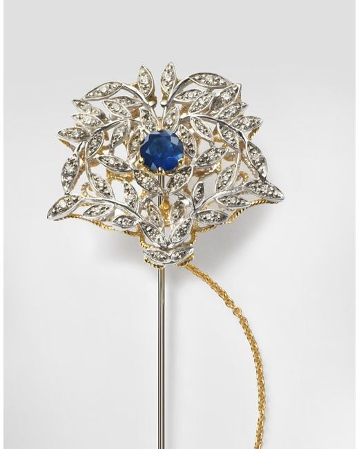 Dolce & Gabbana White Sicily Brooch 18-Carat And, Sapphires, And Diamonds for men