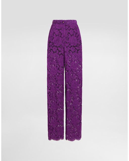 Dolce & Gabbana Cordonetto Lace Trousers Purple