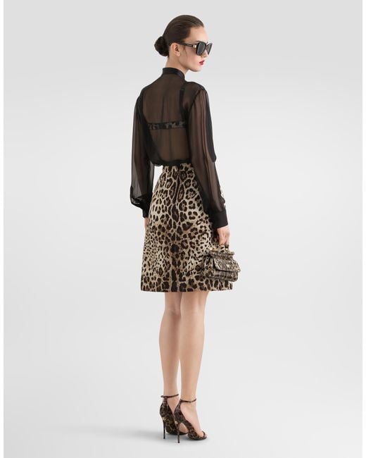 Dolce & Gabbana Black Silk Chiffon Shirt With Pussy-Bow