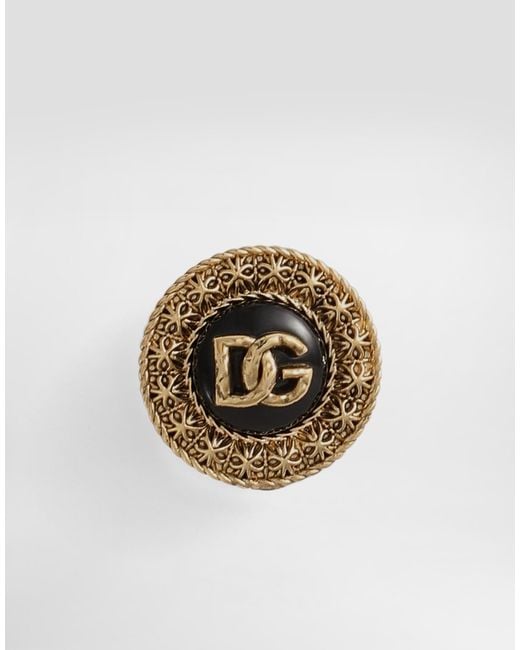 Dolce & Gabbana Metallic Clip Earrings With Dg Logo