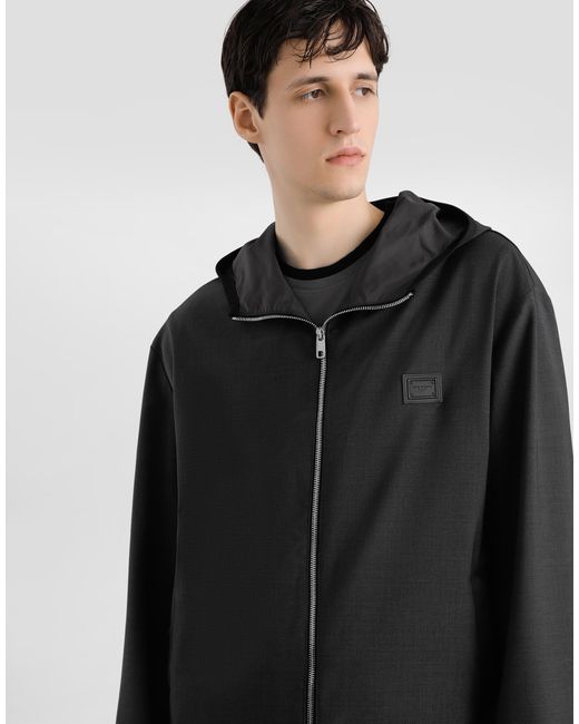 Giacca Con Cappuccio E Zip di Dolce & Gabbana in Black da Uomo