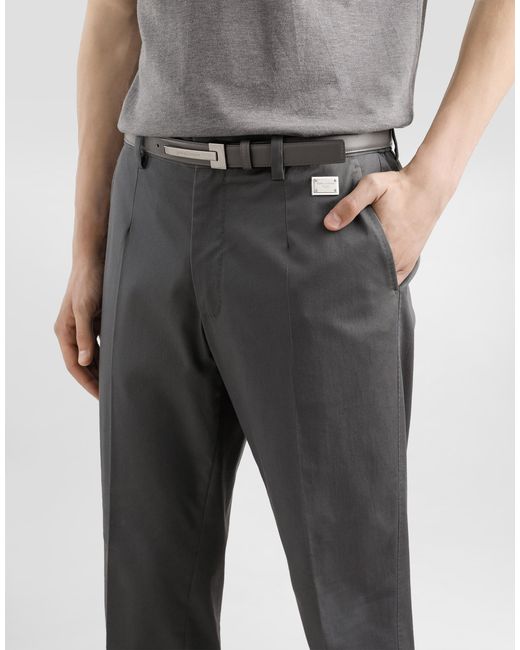 Pantalón Sastre De Algodón Dolce & Gabbana de hombre de color Gray