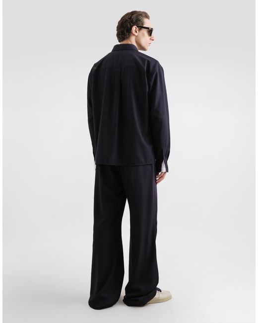 Dolce & Gabbana Blue Glen Plaid Virgin Wool Trousers for men
