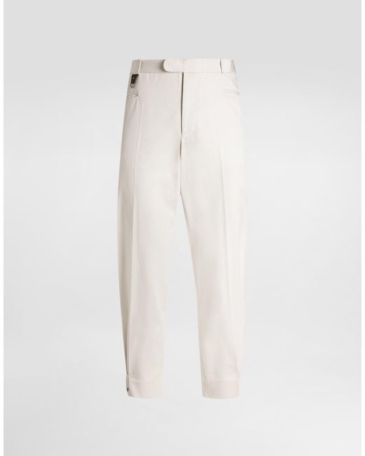 Dolce & Gabbana Hose Aus Gabardine in White für Herren