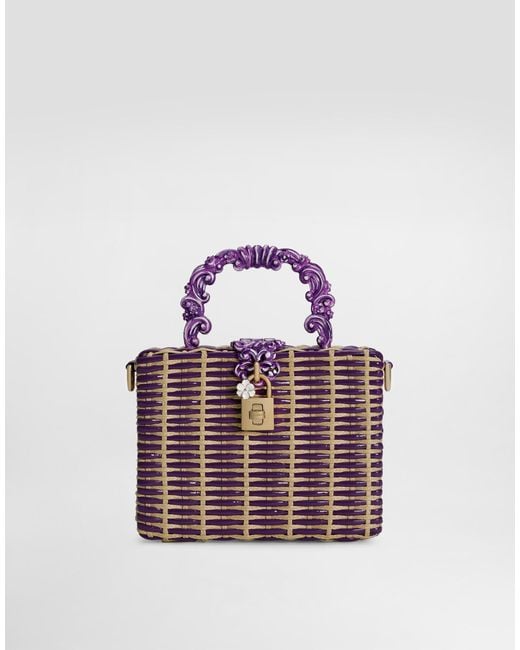 Dolce & Gabbana Purple Woven Dolce Box Handbag