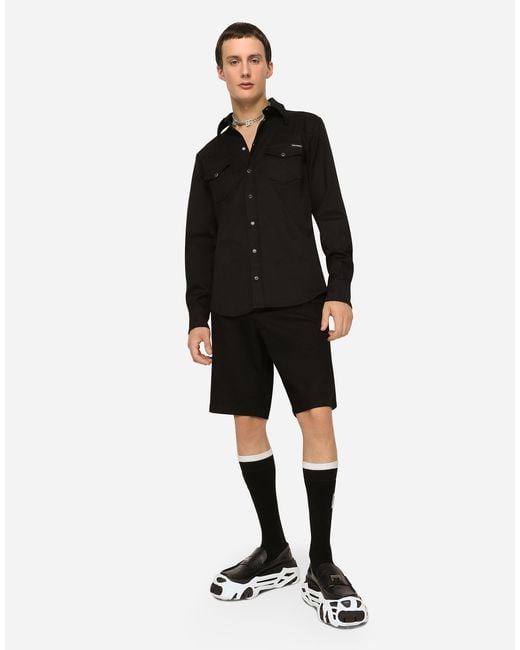 Dolce & Gabbana Black Wash Stretch Denim Shorts for men