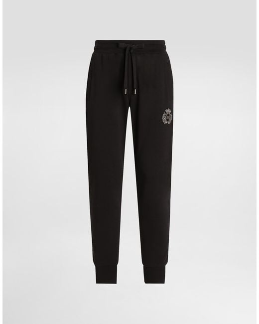 メンズ Dolce & Gabbana Jersey Trousers With Heraldic Patch Black