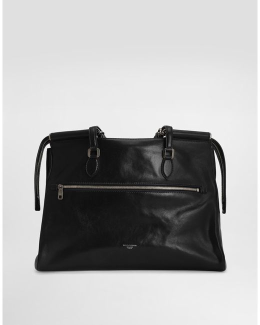 Dolce & Gabbana Black Vittoria Calfskin Bag for men