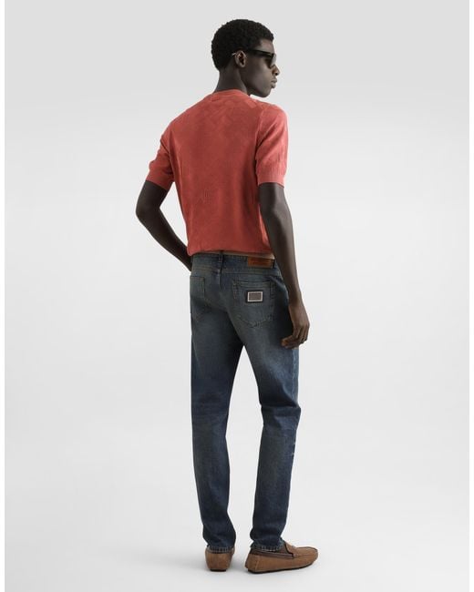 Dolce & Gabbana Blue Denim Trousers for men