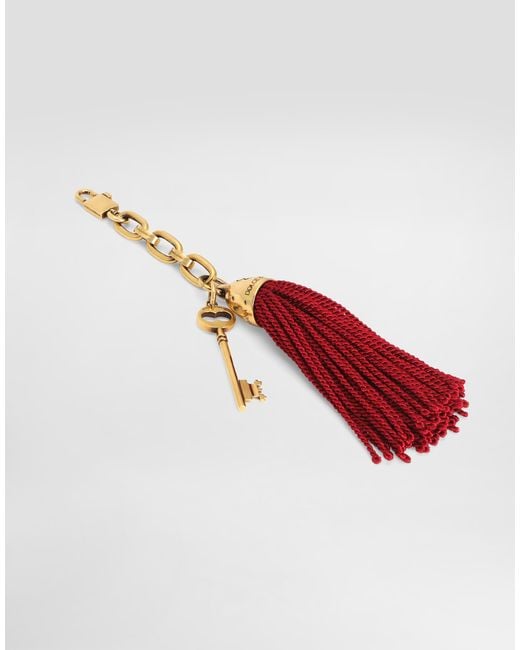 Dolce & Gabbana White Tassel Keychain