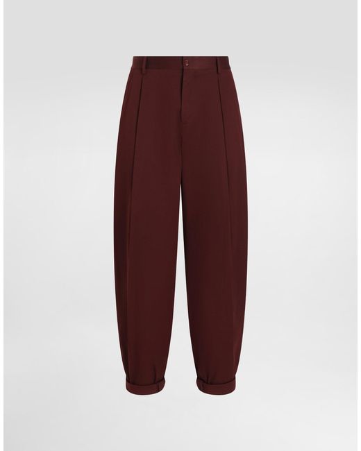 Pantaloni Doppia Pence di Dolce & Gabbana in Purple da Uomo