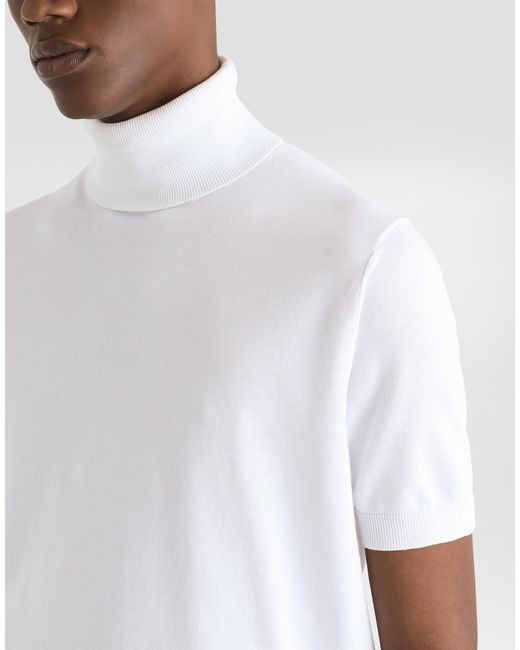 Dolce & Gabbana White Short-Sleeved Cotton Polo-Shirt for men