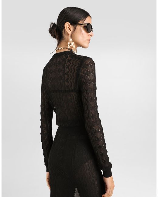 Dolce & Gabbana Black Lace Pullover