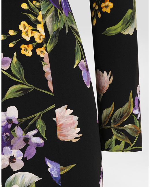 Dolce & Gabbana Multicolor Charmeuse Dress With Floral Print