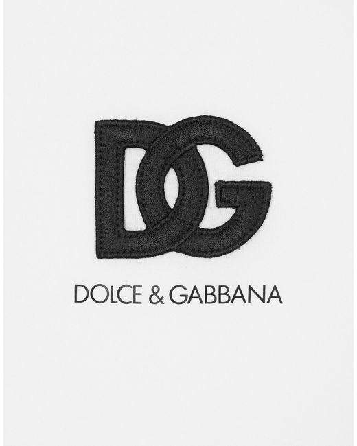 Dolce & Gabbana White Short-Sleeved T-Shirt With Dg Logo Patch for men