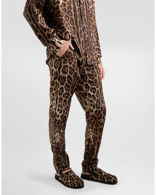 Dolce & Gabbana Natural Silk Pajama Pants for men