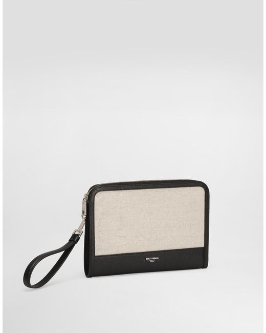 Dolce & Gabbana Multicolor Salt&Pepper Calfskin Atene Clutch Bag for men