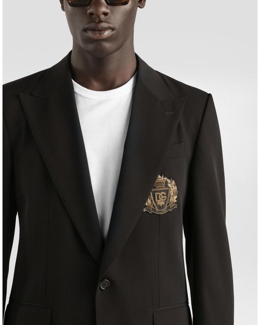 Dolce & Gabbana Black Single-Breasted Sicilia Light Jacket for men