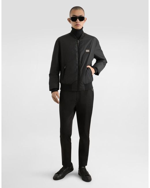 Dolce & Gabbana Black Nylon Jacket With Branded Tag for men