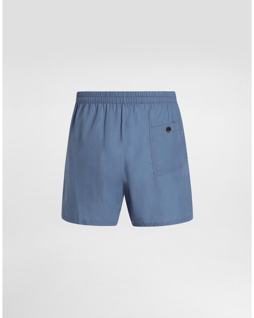 Dolce & Gabbana Blue Cotton Poplin Boxer Shorts for men