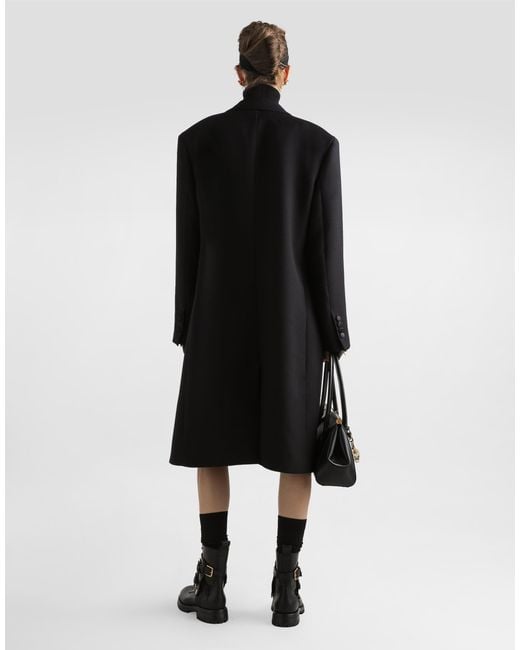 Dolce & Gabbana Black Wool Turtle-Neck Sweater With Dg Logo Embroidery