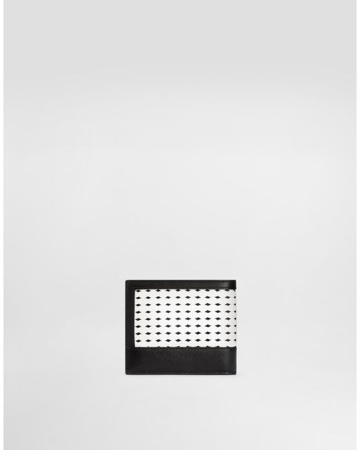 Dolce & Gabbana White Woven Plongé Calfskin Wallet for men
