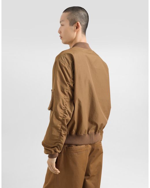 Dolce & Gabbana Brown Technical Fabric Bomber Jacket With Tag for men