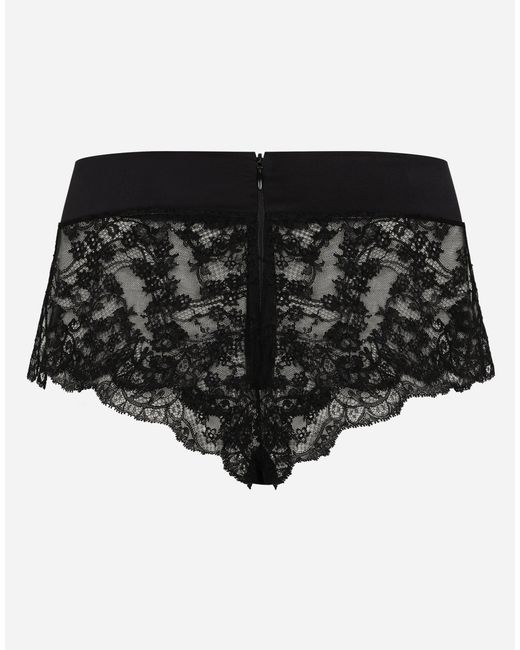 Dolce & Gabbana キュロットパンツ レース サテンベルト Black