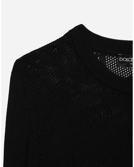 Dolce & Gabbana Black Cropped Logo Sweater