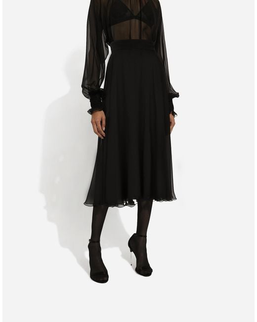 Gonna Longuette A Ruota di Dolce & Gabbana in Black