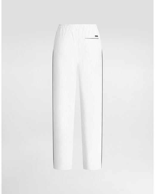 Dolce & Gabbana White Structured Fabric Vanity Trousers for men