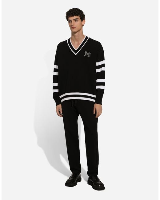 Dolce & Gabbana Black Jersey Jogging Pants for men
