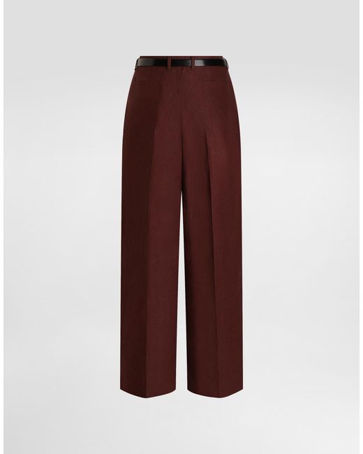 Dolce & Gabbana Purple Tailored Linen Canvas Trousers