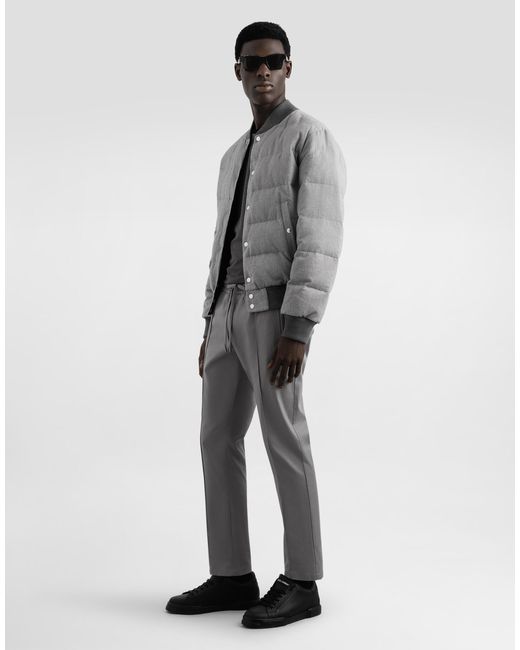 Dolce & Gabbana Wattierte Steppjacke in Gray für Herren