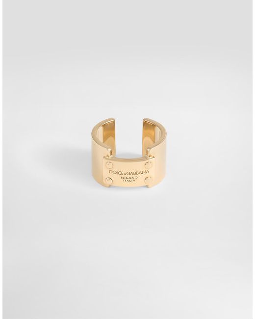 Bague Avec Plaquette Logo Dolce & Gabbana pour homme en coloris White