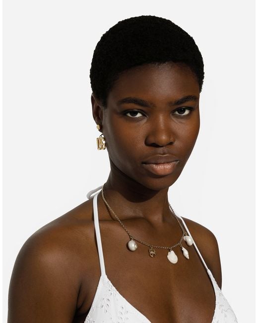 Dolce & Gabbana Metallic Shell Charm Necklace